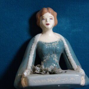 Vintage Lady with Flower Bag - Very Old -